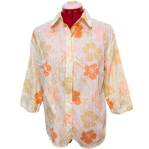 Lemon Grass Floral Button-Up – 100% Cotton